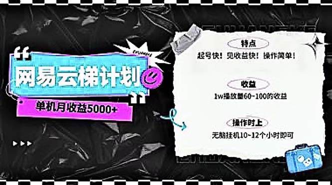 2024网易云云梯计划 单机日300+ 无脑月入5000+-扬明网创