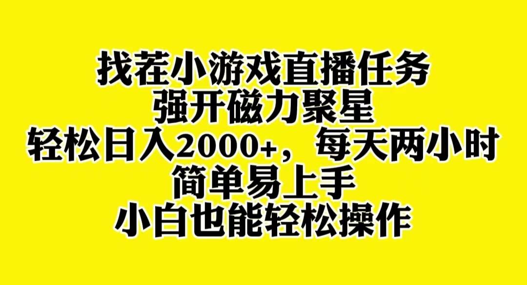 找茬小游戏直播，强开磁力聚星，轻松日入2000+，小白也能轻松上手-扬明网创