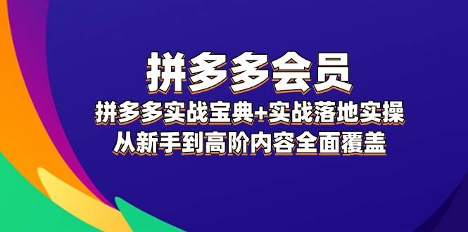 拼多多 会员，拼多多实战宝典+实战落地实操，从新手到高阶内容全面覆盖-扬明网创