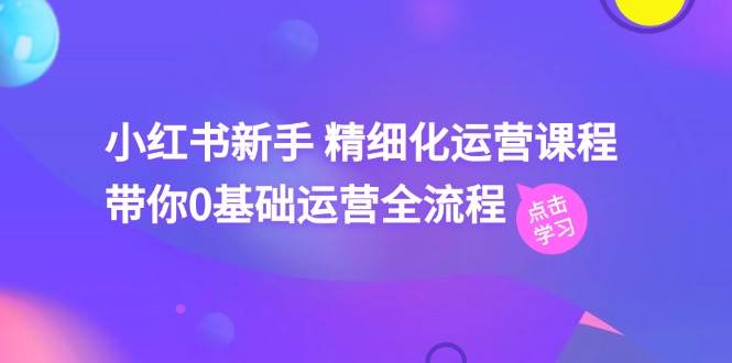 小红书新手 精细化运营课程，带你0基础运营全流程（41节视频课）-扬明网创