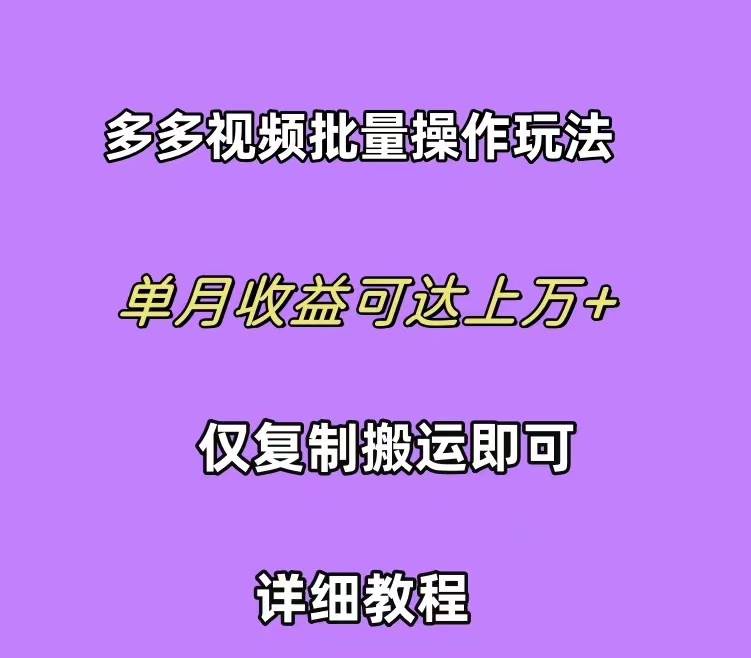 拼多多视频带货快速过爆款选品教程 每天轻轻松松赚取三位数佣金 小白必…-扬明网创