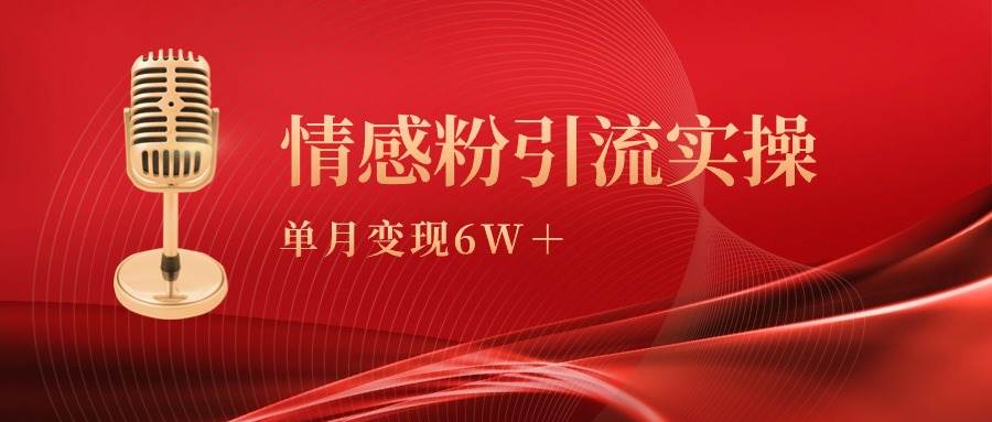 单月变现6w+，情感粉引流变现实操课-扬明网创