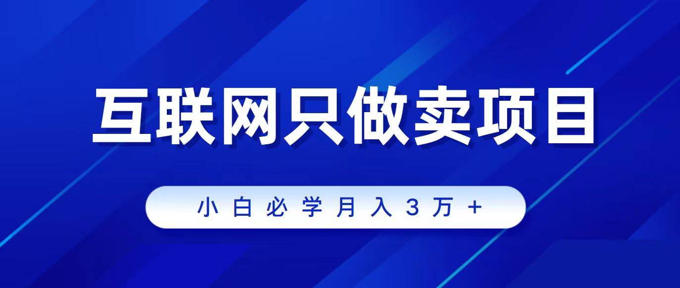 互联网的尽头就是卖项目，被割过韭菜的兄弟们必看！轻松月入三万以上！-扬明网创