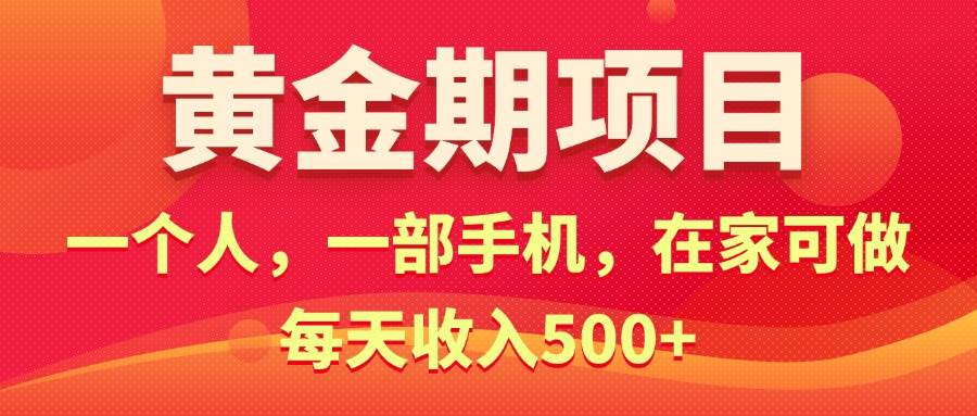 黄金期项目，电商搞钱！一个人，一部手机，在家可做，每天收入500+-扬明网创