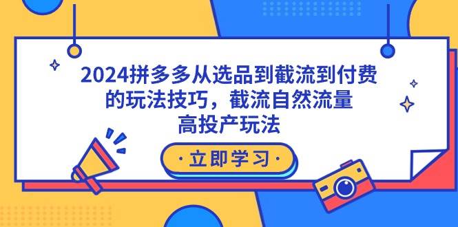 2024拼多多从选品到截流到付费的玩法技巧，截流自然流量玩法，高投产玩法-扬明网创