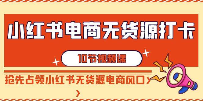 小红书电商-无货源打卡，抢先占领小红书无货源电商风口（10节课）-扬明网创