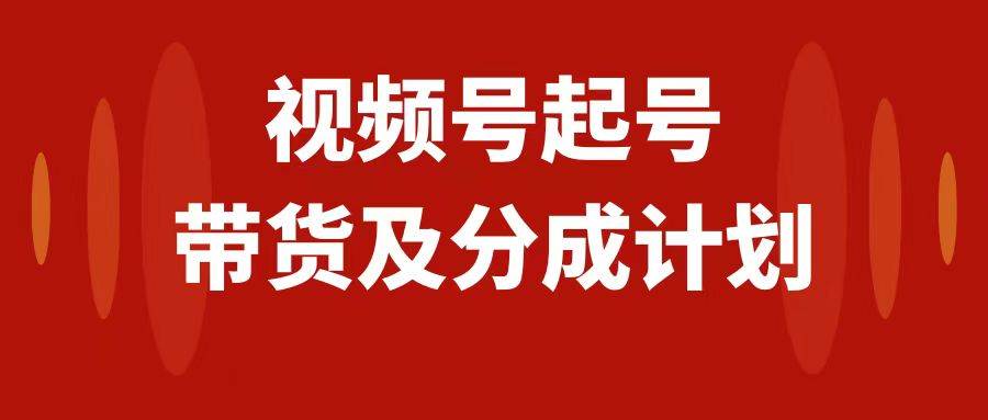 视频号快速起号，分成计划及带货，0-1起盘、运营、变现玩法，日入1000+-扬明网创