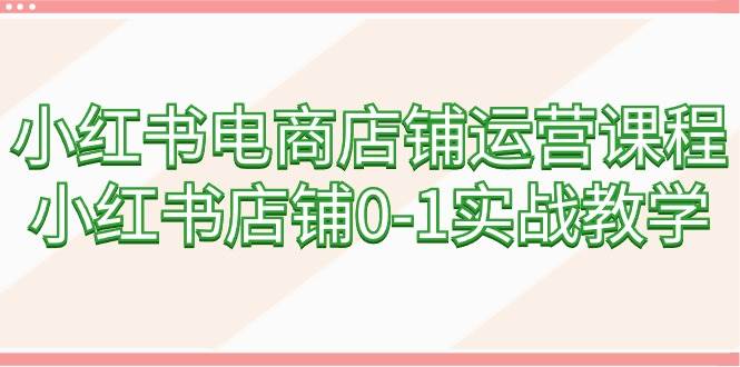 小红书电商店铺运营课程，小红书店铺0-1实战教学（60节课）-扬明网创