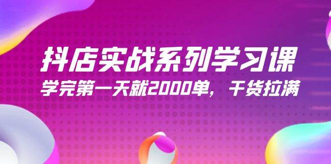 抖店实战系列学习课，学完第一天就2000单，干货拉满（245节课）-扬明网创