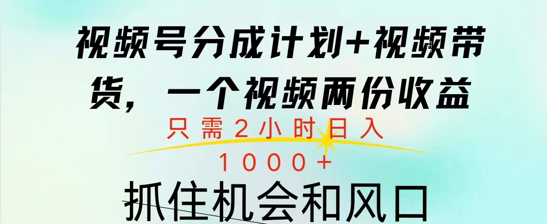 视频号橱窗带货， 10分钟一个视频， 2份收益，日入1000+-扬明网创