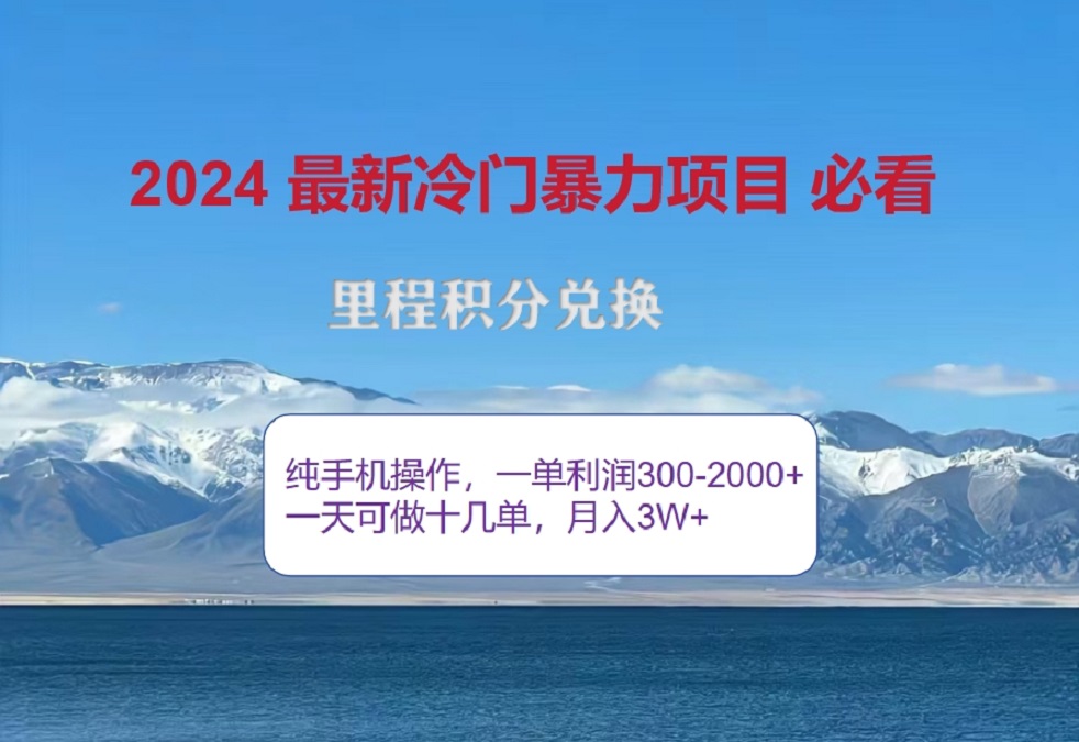 2024惊爆冷门暴利！出行高峰来袭，里程积分，高爆发期，一单300+—2000+，月入过万不是梦！-扬明网创