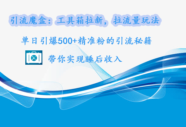 引流魔盒：工具箱拉新，拉流量玩法，单日引爆500+精准粉的引流秘籍，带你实现睡后收入-扬明网创