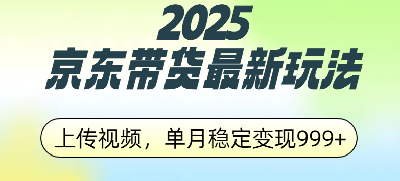 2025京东带货最新玩法，上传视频，单月稳定变现999+-扬明网创