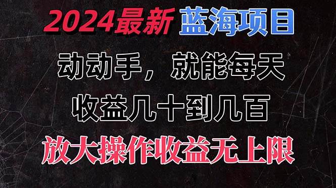 有手就行的2024全新蓝海项目，每天1小时收益几十到几百，可放大操作收...-扬明网创