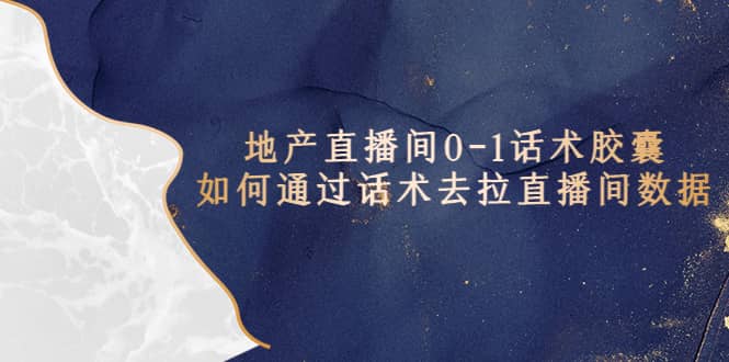 地产-直播间0-1话术胶囊，知道怎么通过话术去拉直播间数据-扬明网创