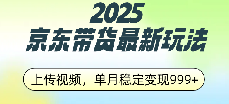 2025京东带货最新玩法,上传视频,单月稳定变现999+-扬明网创