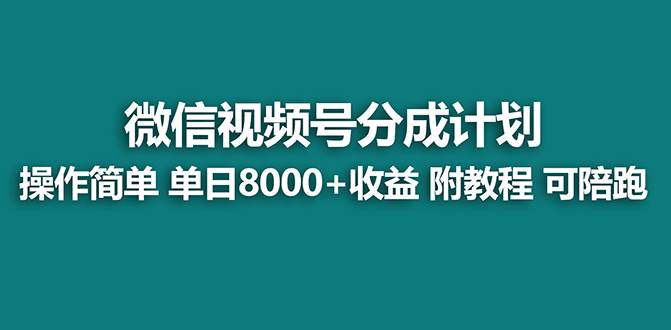 【蓝海项目】视频号分成计划最新玩法，单天收益8000+，附玩法教程-扬明网创
