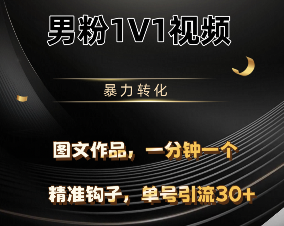 男粉1V1视频，硬改摄像头，高客单暴力转化，单日600+-扬明网创