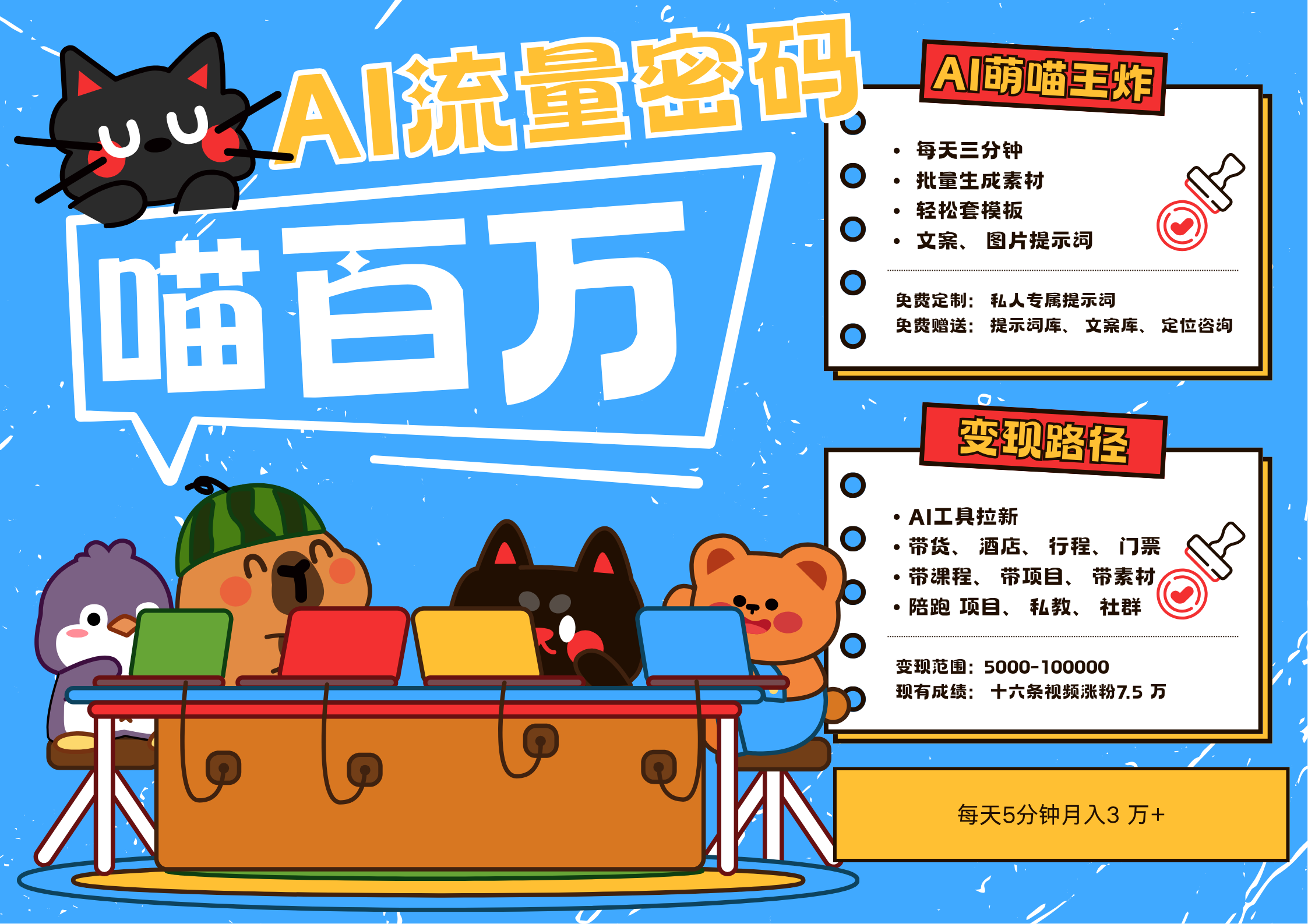 AI+宠物+旅行2025最火流量密码 轻松用AI宠物做文旅账号 可带货,带酒店,可以带行程,旅行社 小白三分钟学会 N种变现渠道 月入五位数 管道收益-扬明网创