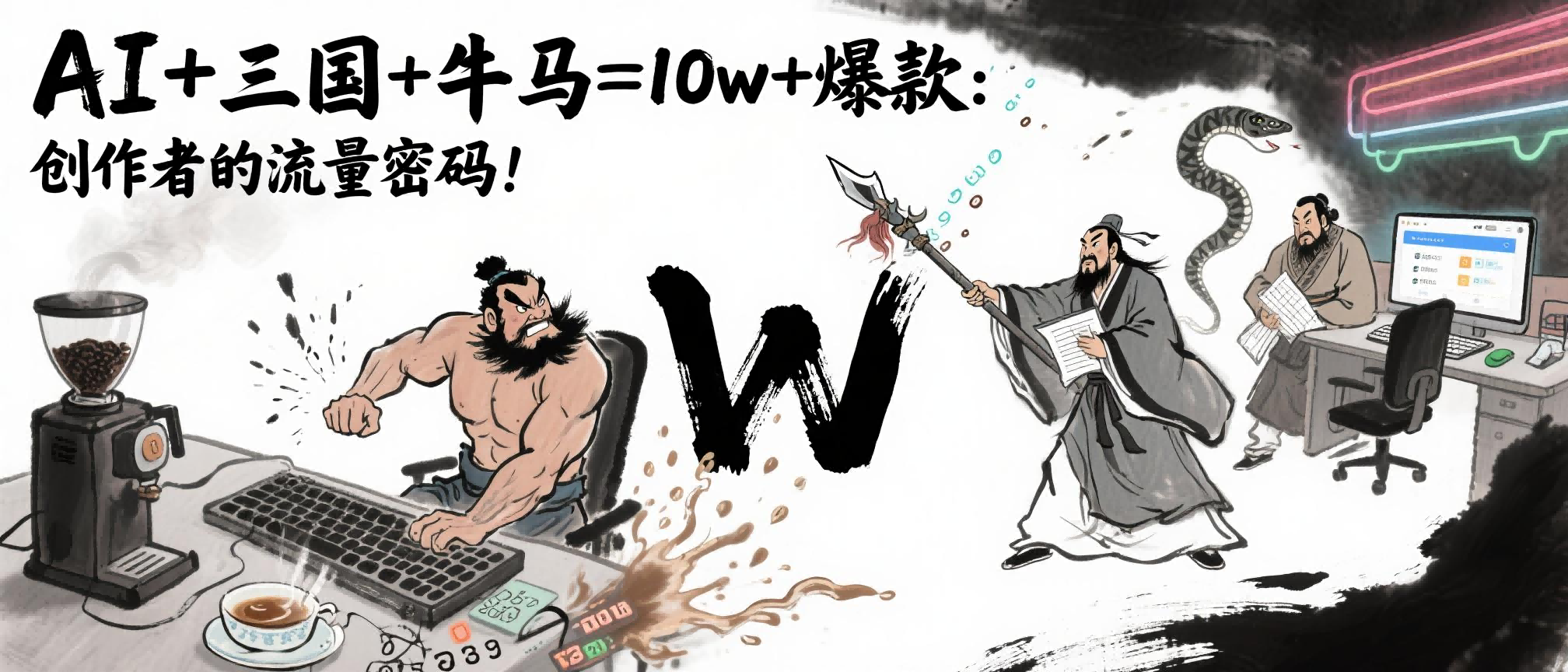AI+三国+牛马=10w+爆款:创作者的流量密码!-扬明网创