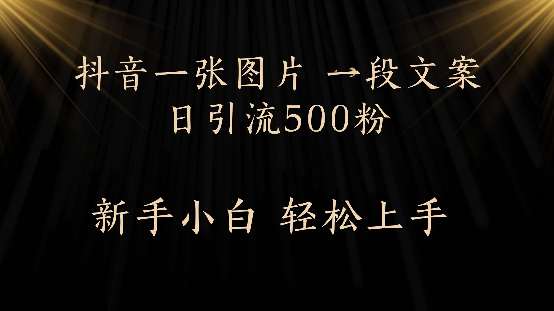 每天2分钟，抖音一张图片 一段文案日引流500粉-扬明网创