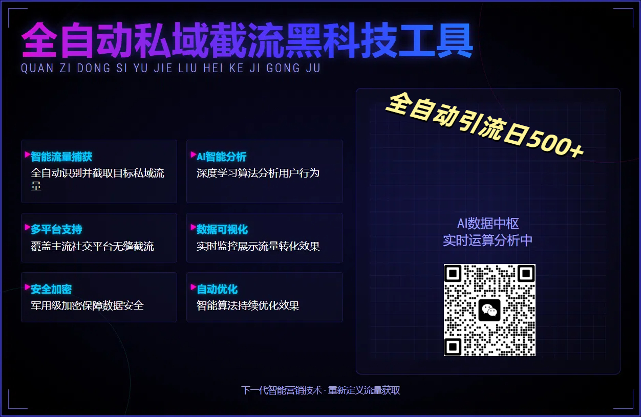 全自动私域截流黑科技工具——全自动引流日500+-扬明网创