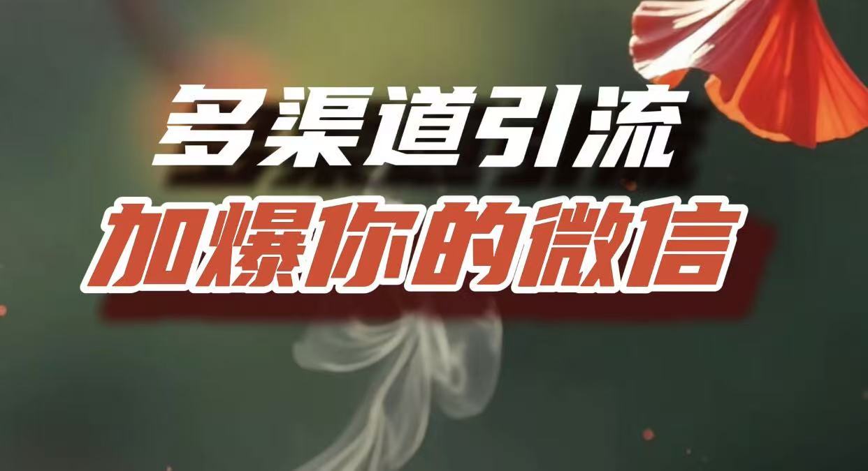 多渠道引流,加爆你的微信,把流量导入到私域,这是每一个想要在互联网赚钱的人必须掌握的底层能力-扬明网创