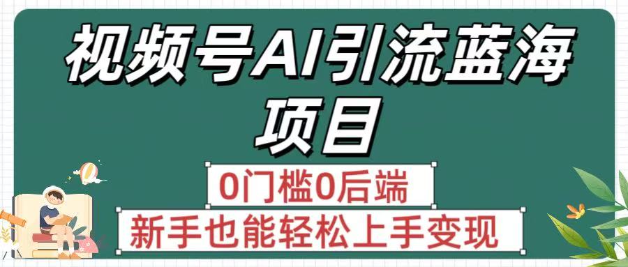 疯传!视频号AI引流蓝海项目,0门槛0后端,新手也能轻松上手变现-扬明网创