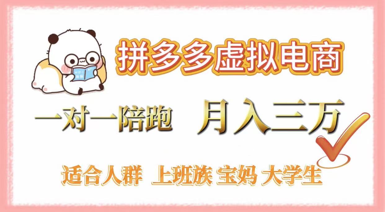 拼多多虚拟电商，一对一陪跑，月入3万，0囤货，轻资产，不发货-扬明网创