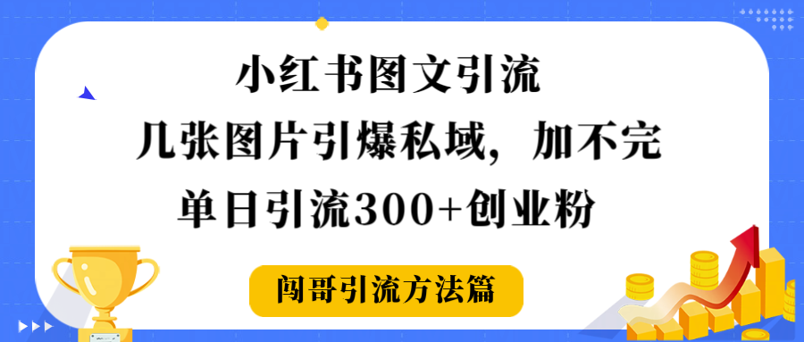 小红书图文引流，几张图片引爆私域加不完，单日引流300＋创业粉-扬明网创