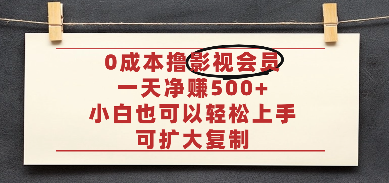亲测,0成本可批量操作,靠卖影视会员实测月入30000+-扬明网创