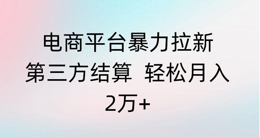 电商平台暴力拉新第三方结算 轻松月入2万+-扬明网创