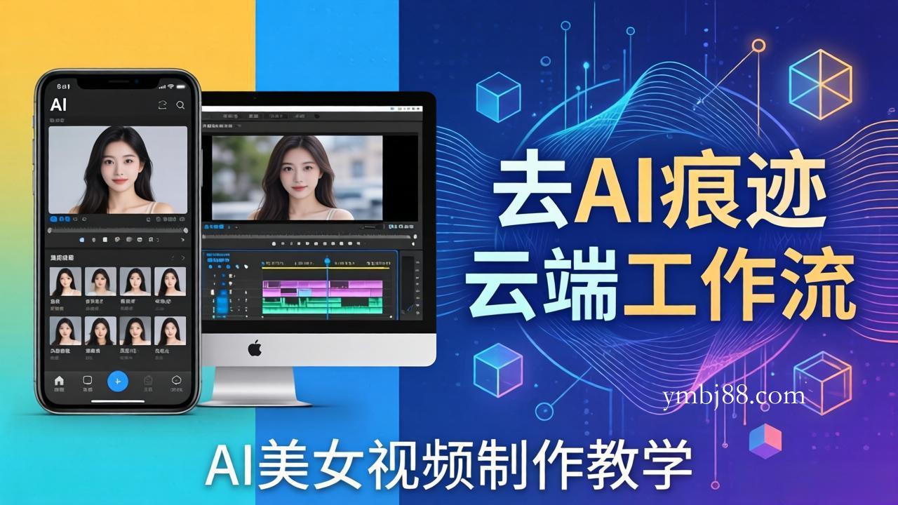 AI美女视频制作教学：去AI痕迹，云端工作流出图，手机电脑均可，不需要配置-扬明网创