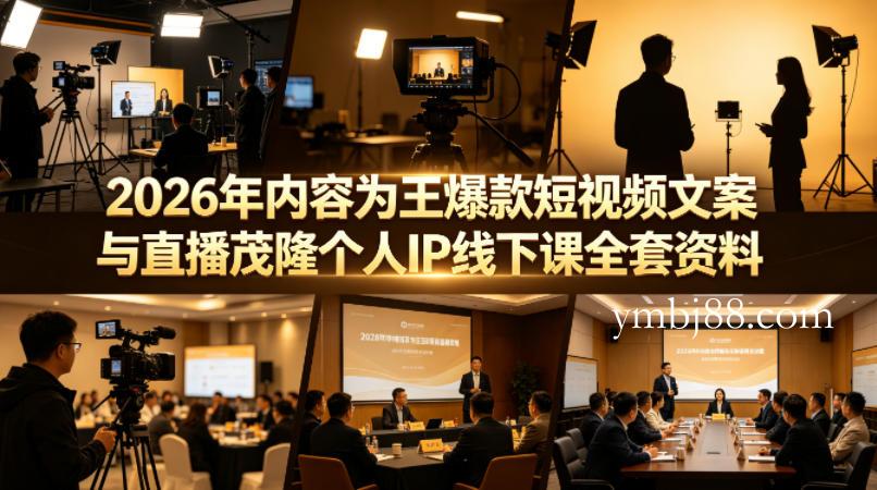 2026年内容为王爆款短视频文案与直播茂隆个人IP线下课全套资料(价值4980)-扬明网创