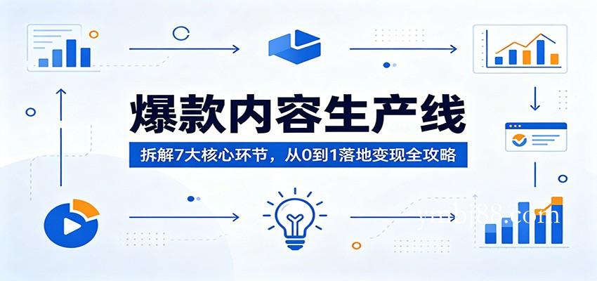 爆款内容生产线:拆解7大核心环节,从0到1落地变现全攻略-扬明网创