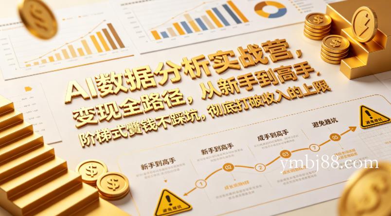 AI数据分析实战营,变现全路径,从新手到高手,阶梯式賺钱不踩坑,彻底打破收入的上限