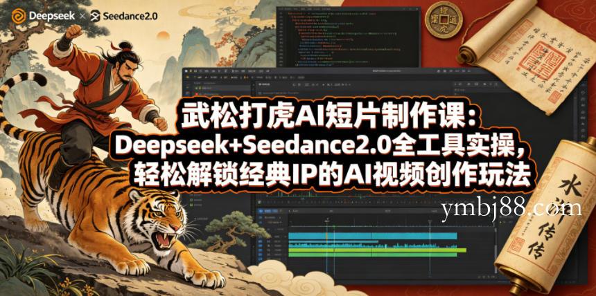 武松打虎AI短片制作课：Deepseek+Seedance2.0全工具实操，轻松解锁经典IP的AI视频创作玩法-扬明网创