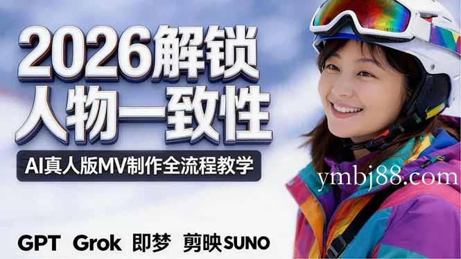 2026独创解锁人物一致性：AI真人版MV制作，不讲空话，不拼概念，全流程实操-扬明网创