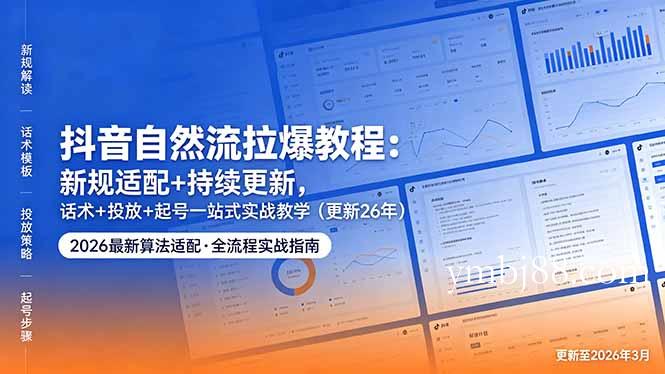 抖音自然流拉爆教程：新规适配+持续更新，话术+投放+起号一站式实战教学(更新26年5月11-扬明网创