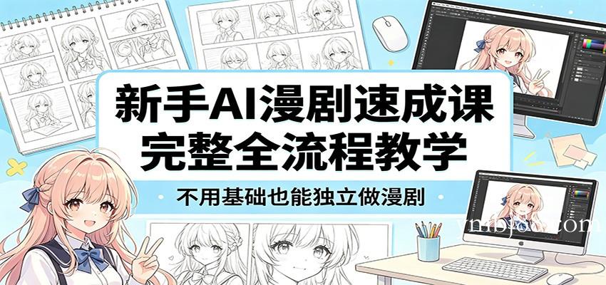 新手AI漫剧速成课：完整全流程教学，不用基础也能独立做漫剧-扬明网创