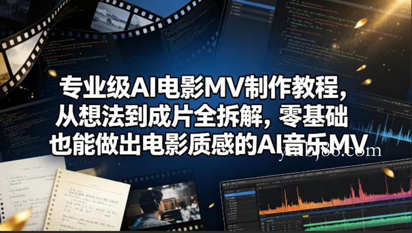 专业级AI电影MV制作教程,从想法到成片全拆解,零基础也能做出电影质感的AI音乐MV-扬明网创