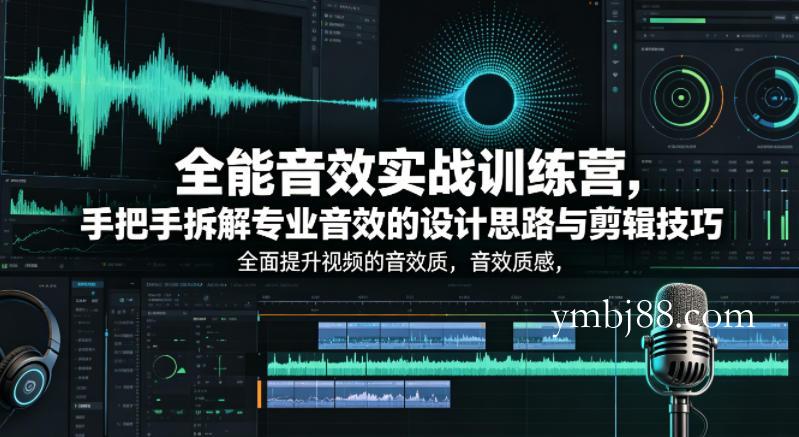 全能音效实战训练营，手把手拆解专业音效的设计思路与剪辑技巧，全面提升视频的音效质感-扬明网创