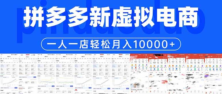 拼多多虚拟电商一人一店轻松月入10000+-扬明网创