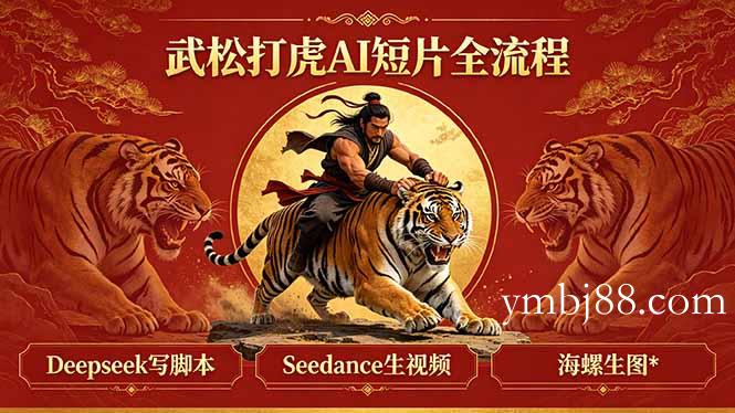 武松打虎AI短片全流程：Deepseek写脚本+Seedance生视频+海螺生图-扬明网创
