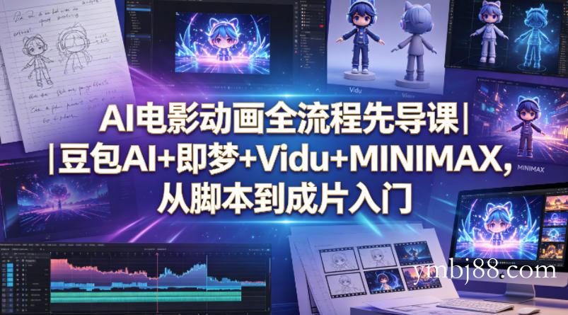 AI电影动画全流程先导课|豆包AI+即梦+Vidu+MINIMAX,从脚本到成片入门-扬明网创