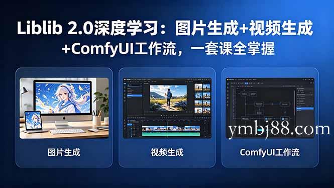 Liblib 2.0深度学习：图片生成+视频生成+ComfyUI工作流，一套课全掌握-扬明网创