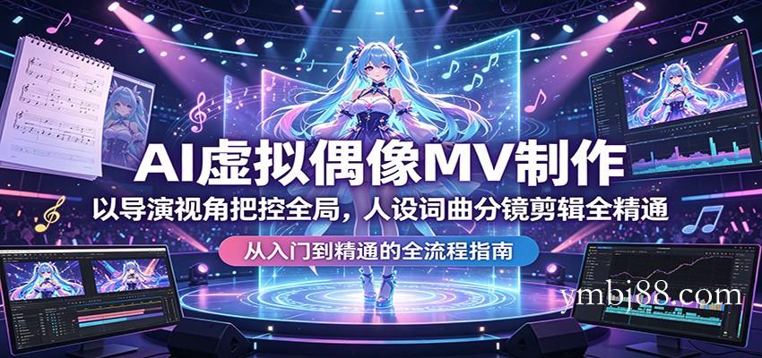 AI虚拟偶像MV制作:以导演视角把控全局,人设词曲分镜剪辑全精通-扬明网创