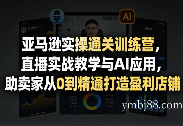 亚马逊实操通关训练营，直播实战教学与AI应用，助卖家从0到精通打造盈利店铺(更新5月8日)-扬明网创