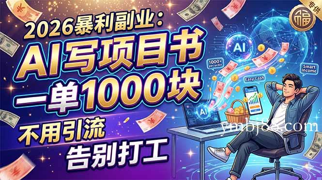 2026暴利副业:AI 写项目书,一单 1000 块,不用引流,告别打工-扬明网创