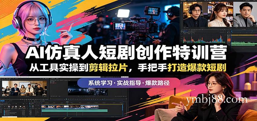 AI仿真人短剧创作特训营：从工具实操到剪辑拉片，手把手打造爆款短剧-扬明网创